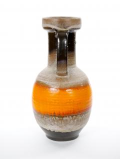 Large Mid Century West German Porcelain Vase Orange Beige Brown 18 Tall - 4707813