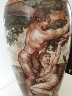 Large Mid Century painted Swedish vase - 3793154