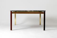 Large Midcentury Brass Mahogany and Marble Top Coffee Table - 1537233