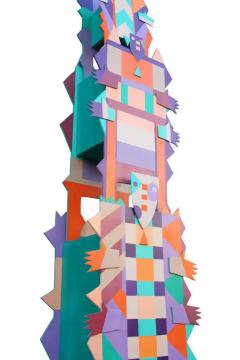 Large Midcentury Postmodern Abstract Wood Sculpture Ettore Sottsass Memphis - 2487780