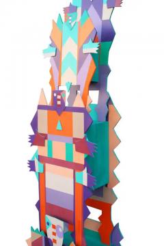 Large Midcentury Postmodern Abstract Wood Sculpture Ettore Sottsass Memphis - 2487781