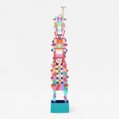 Large Midcentury Postmodern Abstract Wood Sculpture Ettore Sottsass Memphis - 2492785
