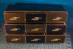 Large Midcentury Style Brass and Wood Imitation Chest of Drawer 2020 - 2781795