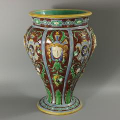 Large Minton Majolica Renaissance Style Masks Vase - 2880768