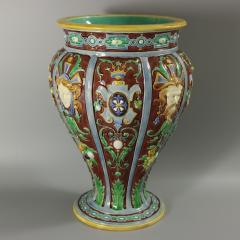 Large Minton Majolica Renaissance Style Masks Vase - 2880769