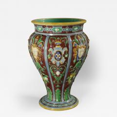 Large Minton Majolica Renaissance Style Masks Vase - 2883259