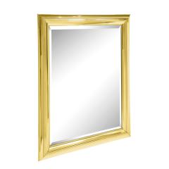 Large Mirror with Molded Polished Brass Frame 1970s - 2111594
