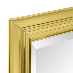 Large Mirror with Molded Polished Brass Frame 1970s - 2111597