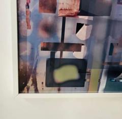 Large Mixed Media Collage Print Titled Metropolis Framed - 2873664