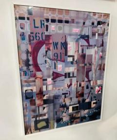Large Mixed Media Collage Print Titled Metropolis Framed - 2873692