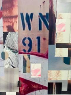 Large Mixed Media Collage Print Titled Metropolis Framed - 2873761