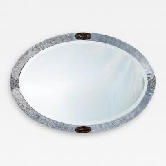 Large Mixed Metal Oval Arts Crafts Mirror - 2813351