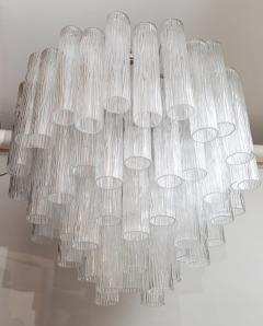 Large Modernist Murano Four Tier Crystal Clear Chandelier Contemporary - 4334225