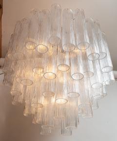 Large Modernist Murano Four Tier Crystal Clear Chandelier Contemporary - 4334226