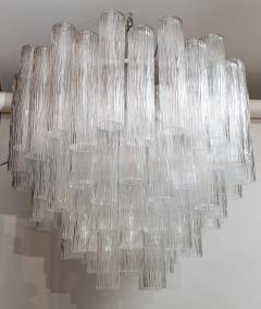 Large Modernist Murano Four Tier Crystal Clear Chandelier Contemporary - 4334228