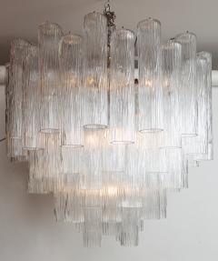 Large Modernist Murano Four Tier Crystal Clear Chandelier Contemporary - 4334229