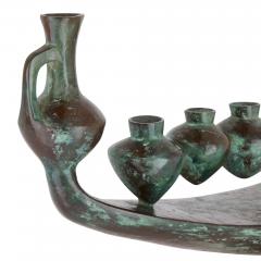 Large Modernist Patinated Bronze Hanukkah Menorah by Daniel Kafri - 4622170