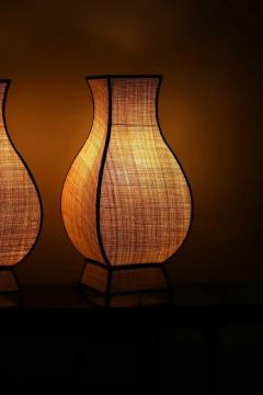 Large Molto Pagoda Straw Table Lamps Set of 2 - 3347574