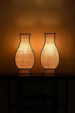 Large Molto Pagoda Straw Table Lamps Set of 2 - 3347575