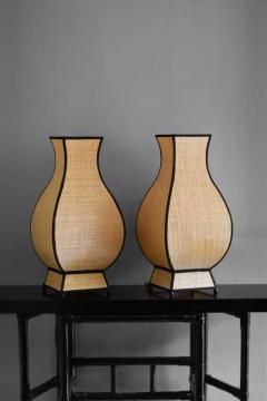 Large Molto Pagoda Straw Table Lamps Set of 2 - 3347614