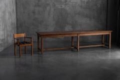 Large Monastic Console Table in Solid Oak France Mid 20th Century - 4606678