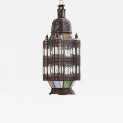 Large Moroccan Tin Lantern C 1960  - 4792123