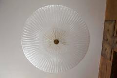 Large Murano Blown Reeded Ceiling Fixture Pairs Available - 440827