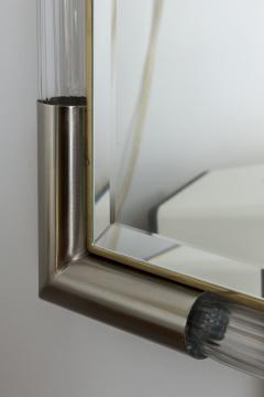 Large Murano Blown Reeded Nickel Mirror Contemporary - 3039962