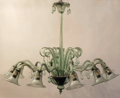 Large Murano Glass Chandelier Green - 3701868