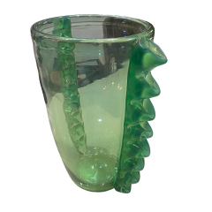 Large Murano Glass Colizza Green Spikes Vase - 4009948