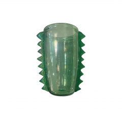 Large Murano Glass Colizza Green Spikes Vase - 4009949