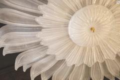 Large Murano Glass Flush Mount Flower Shaped Chandelier - 4046759