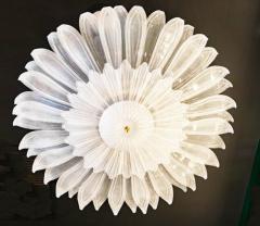 Large Murano Glass Flush Mount Flower Shaped Chandelier - 4046761