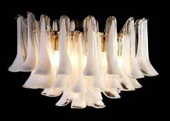 Large Murano Glass White Petals Chandelier - 2786170