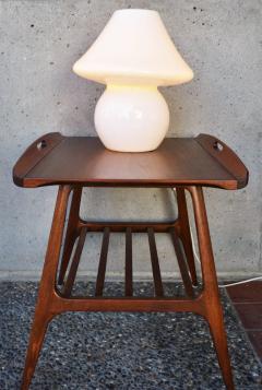 Large Murano Striated or Striped White Glass Mushroom Lamp or Light - 2087963