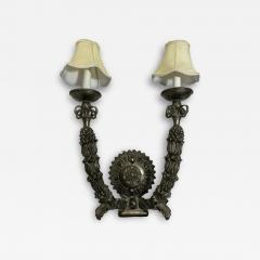 Large Neo Gothic Style Cast Iron Two Arms Wall Sconce - 2901942