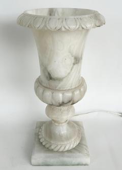 Large Neo classical Medici Style Alabaster Urn Table Lamps Pair - 4663511