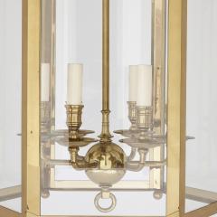 Large Neoclassical style brass and plate glass lantern - 1856939