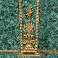 Large Neoclassical style gilt bronze and malachite fireplace - 2035756