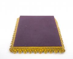 Large North American Gilt Metal Mirrored Vanity Serving Tray 1970s - 4823113