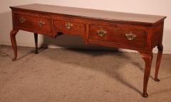 Large Oak Console Or Dresser Base With Three Drawers 18th Century - 3888885