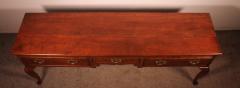 Large Oak Console Or Dresser Base With Three Drawers 18th Century - 3888892