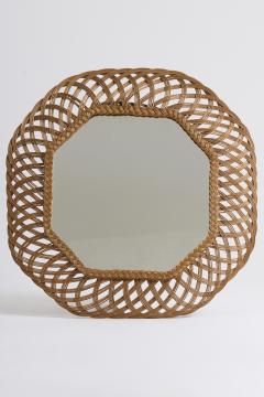 Large Octagonal Wicker Mirror - 4377478