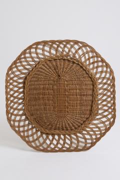 Large Octagonal Wicker Mirror - 4377483