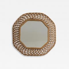 Large Octagonal Wicker Mirror - 4379126