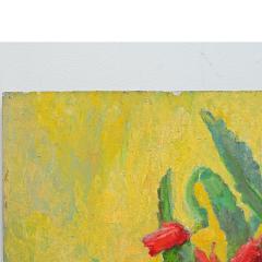 Large Oil Painting of Christmas Cactus on Board - 4798564