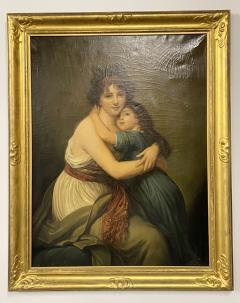 Large Oil on Canvas Mother and Child signed L Nicolas - 2507943