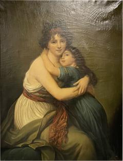 Large Oil on Canvas Mother and Child signed L Nicolas - 2510529