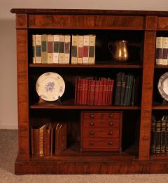 Large Open Bookcase In Walnut And Inlays From The 19th Century - 3390224