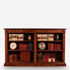 Large Open Bookcase In Walnut And Inlays From The 19th Century - 3392122